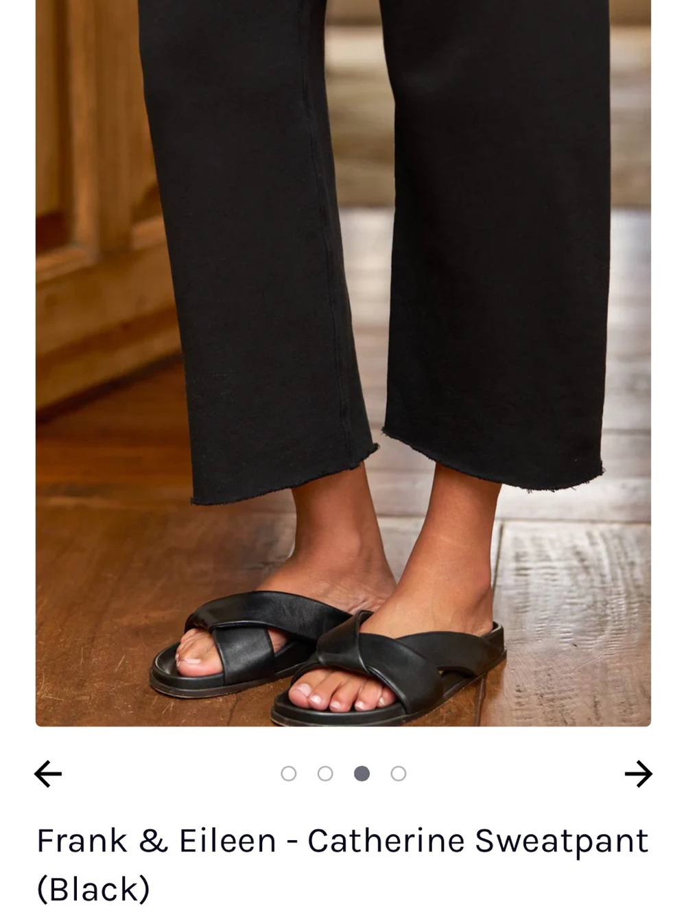 Frank and Eileen black Catherine sweatpants cropped wide leg medium